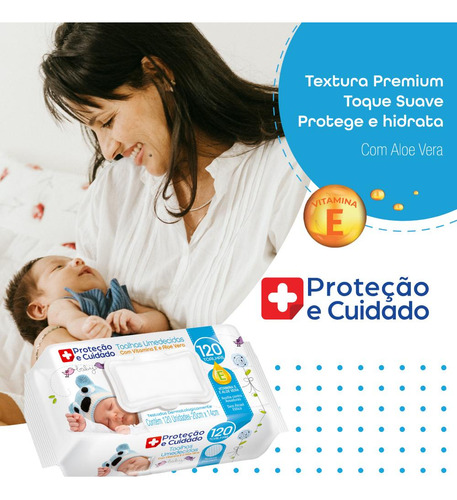 Kit 12 Toalha Umedecida Proteção Cuidado Aloe Vera Vitaminae