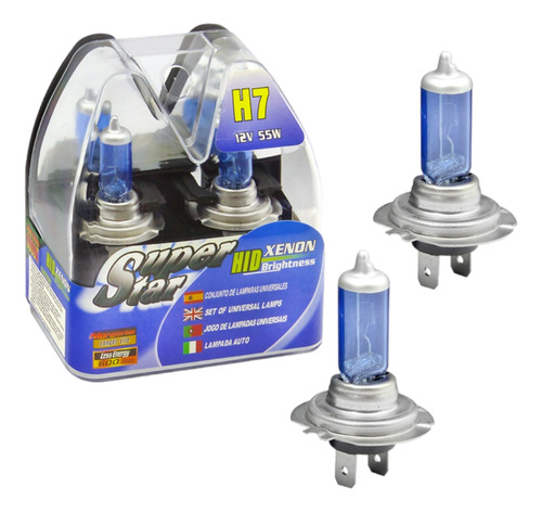 Ampolleta H7 Hid Xenon, 55w 12 Volt Luz Blanca Set X 2