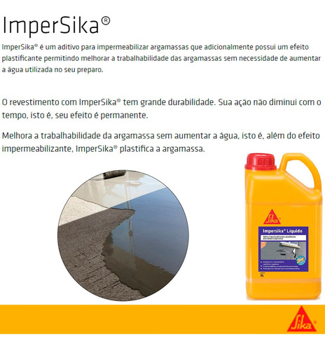 Aditivo Para Impermeabilizar Argamassas Impersika