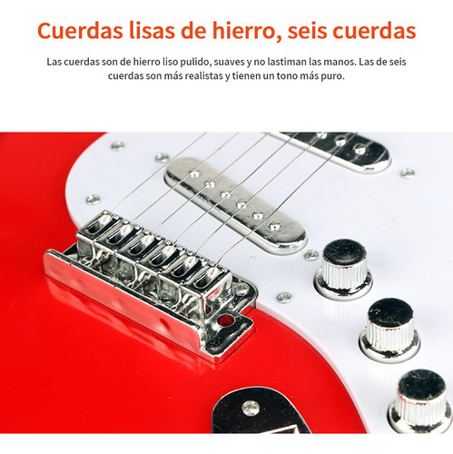Guitarra Eléctrica De Juguete Para Niños De 4 A 16 Años, Roj