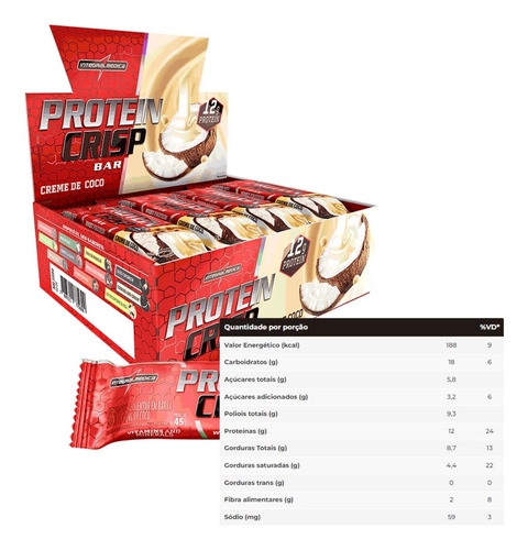 Protein Crisp Bar Cx 12un - Integralmedica - Creme De Coco