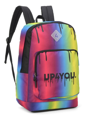 Mochila Juvenil Up4you Rosa Color Grande Luxcel Cor Preto