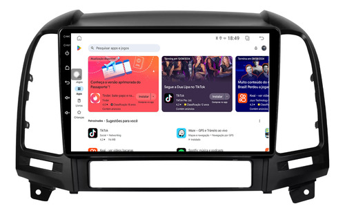 Multimidia Santa Fé 05/13 9p Android 13 Carplay 2gb 64gb