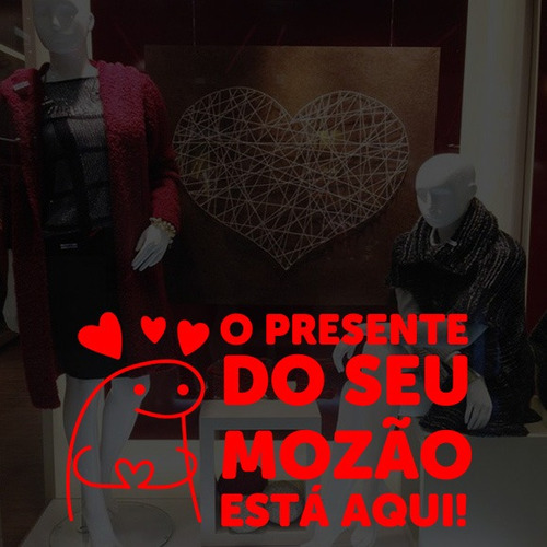 Adesivo Decorativo Vitrine Namorados Presente Do Seu Mozão G