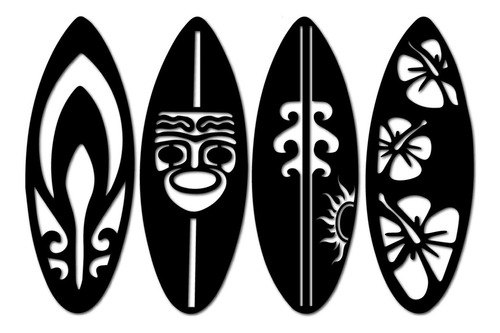 Imagen 7 de 10 de Cuadro Madera Moderno Calado Decorativo Mdf Tablas De Surf