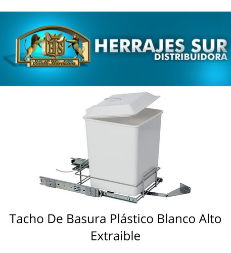 Imagen 2 de 7 de Tacho De Basura Cesto Cuadrado Blanco Extraible 2001