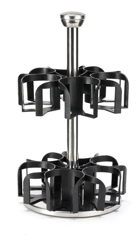 Imagen 6 de 10 de Especiero Porta Condimentos Acero Inox Frasco Vidrio X 12 Un