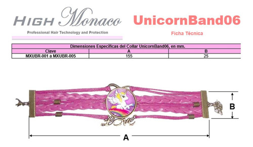 Unicornios Pulseras, Mxubr-005, 5pzas, Rosa Mexicano, Unicor Color Rosa mexicano Diámetro 7 cm Largo 15.5 cm