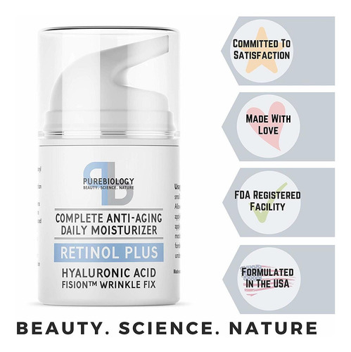 Imagen 6 de 6 de Biología Pura Crema Retinol Crema Hidratante Con Ácido Hialu