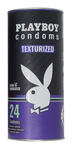 Tubo Con 24 Condones Extra Lubricados Playboy Texturizados
