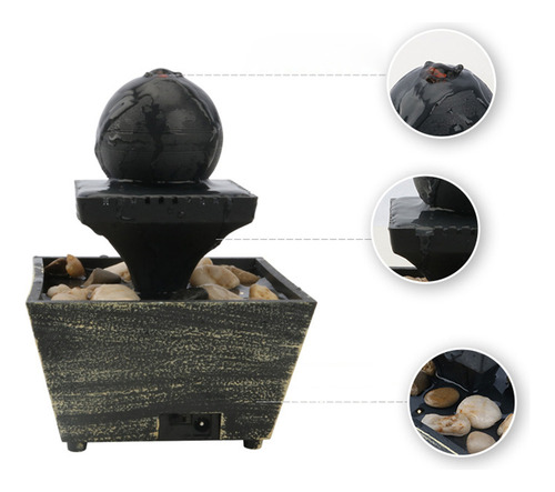 Mz Mesa Feng Shui Meditación Cascada Fuente De Luz Led Para