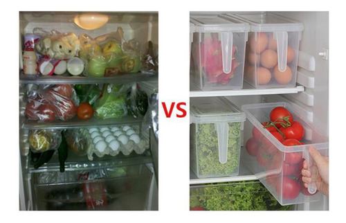 Imagen 4 de 8 de 5xplastic Storage Bin Box Refrigerador Contenedor De