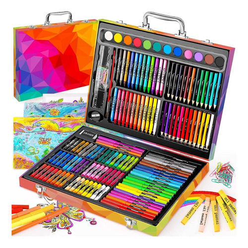 Set De Arte Para Niños Marcadores Crayolas Acuarelas Colores