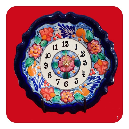 Imagen 1 de 2 de Reloj De Pared Talavera Poblana Barroco Color 18 Cm M1 Rlj