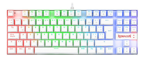 Teclado Gamer Redragon Kumara White Rgb Switch Red