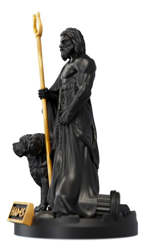 Estátua Hades - Deus Dos Mortos - Estatueta Imagem Plutão Cor Cor Aurum Noctis