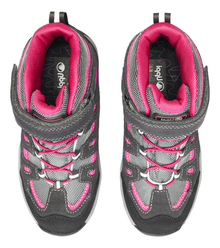 Botín Niña Puelo Cs Hi Velcro Gris / Fucsia Lippi I25