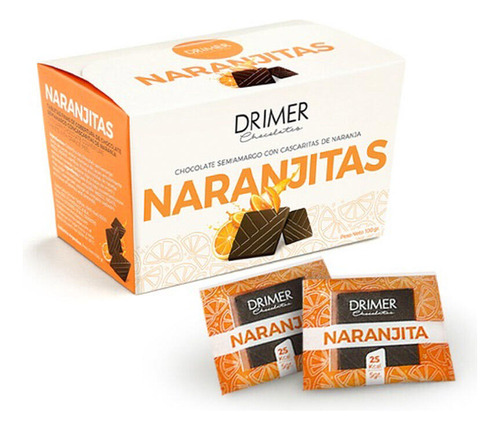 Tableta Chocolate Drimer Naranjitas Display X 20u- 100gr