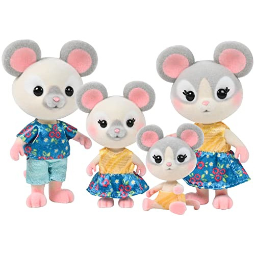 Cheddars Mouse Family De Bee Acres - 4 Muñecos Miniatu...