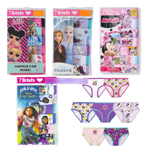 Set De 7 Pantys Para Niñas 100% Algodón 