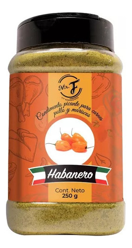 Condimento Sazonador Saludable Mr. F Habanero 250g