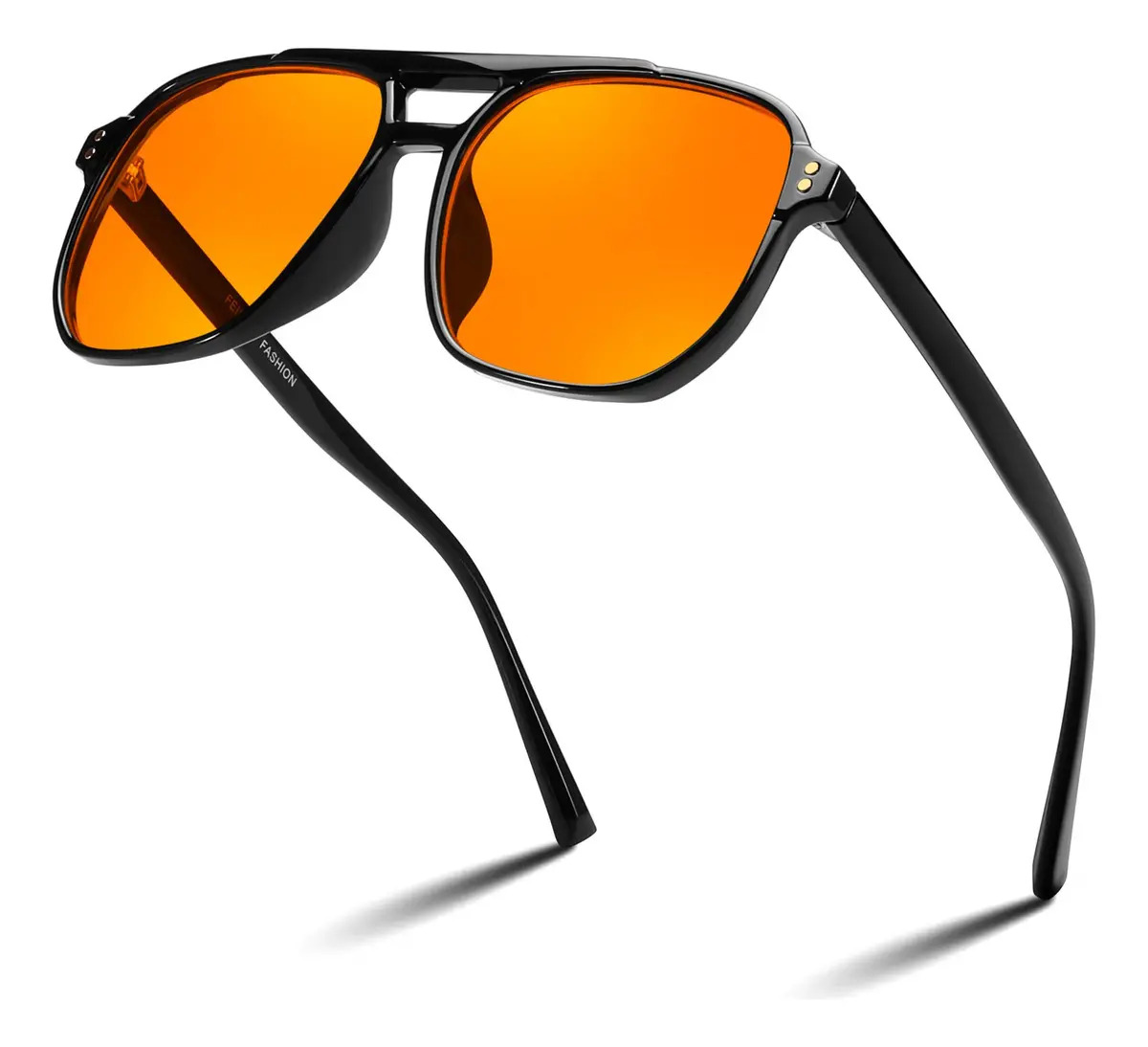 Gafas Feisedy Ámbar Anti-luz Azul Y Fatiga Para Computadora Color Negro-naranja