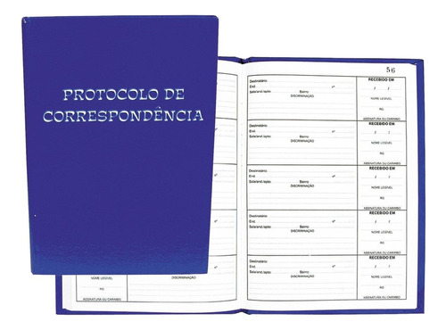 Livro De Protocolo De Correspondência Com 100 Folhas Tamoio