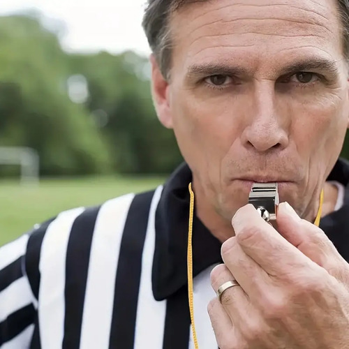 Pack X5 Silbatos De Metal Deportivo Con Cordon Arbitros
