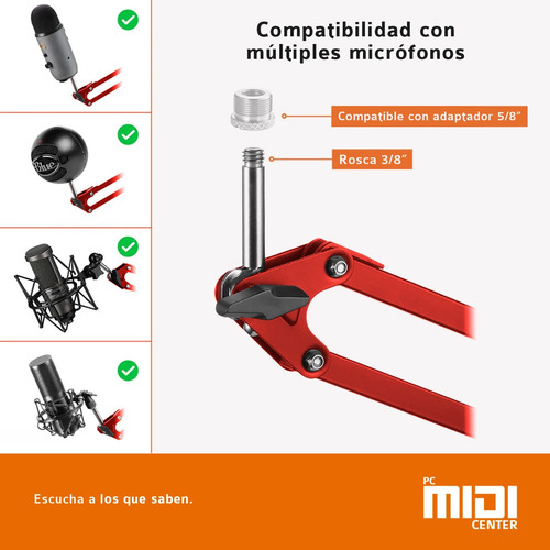 Imagen 4 de 8 de Soporte Brazo Articulado De Mesa Para Microfono Cuotas