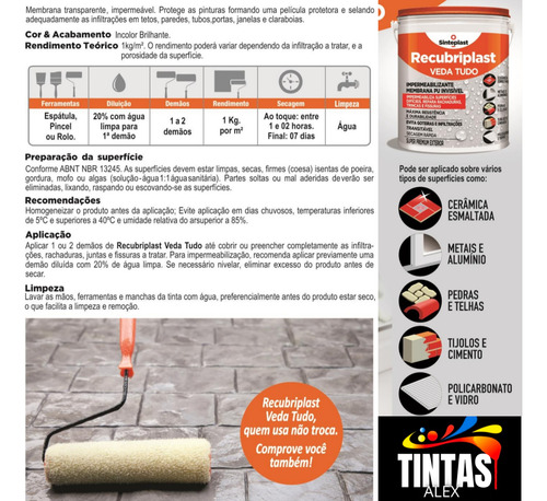 Impermeabilizante Veda Tudo Acabe Com Infiltração, Vazamento