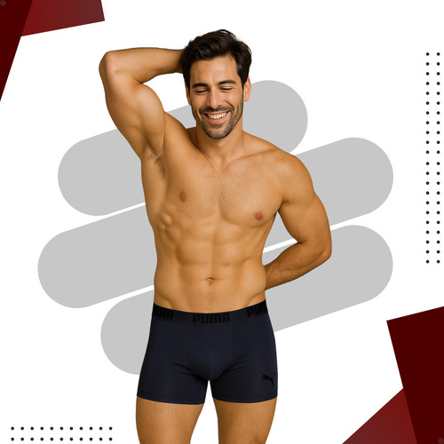 Kit 4 Cuecas Boxer Puma Microfibra Sem Costura Box 40mm
