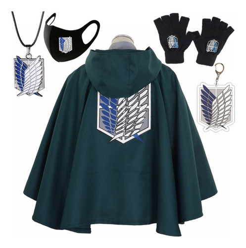 Anime Cosplay Shingeki No Kyojin 5 Piezas/set Capa Verde Par