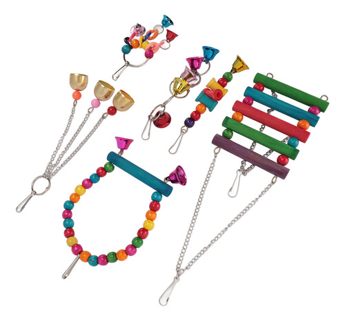 Juego De Juguetes Bird Cage Toys, Colorido Columpio Para Mas