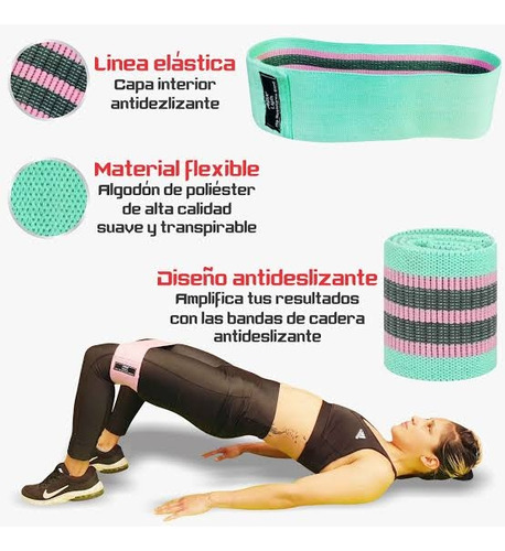 Set Ligas Bandas De Resistencia Deportivas Rosa