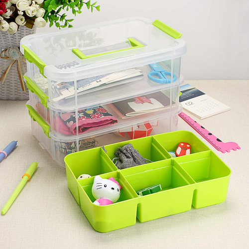 Caja De Almacenamiento Portátil Multiusos De 3 Capas, Verde