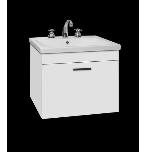 Vanitory De Colgar Lyon Blanco Bacha Antidesborde Loza Baño Color de la bacha Blanca