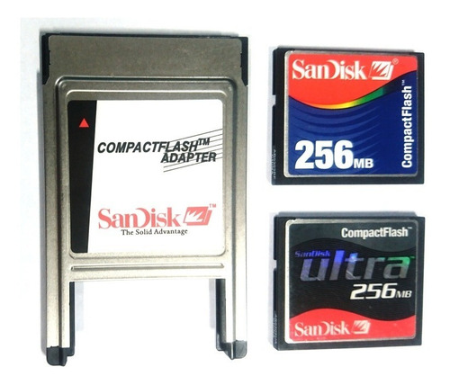 Adaptador Pcmcia+compact Flash 512mb Sandisk+lector Tarjetas