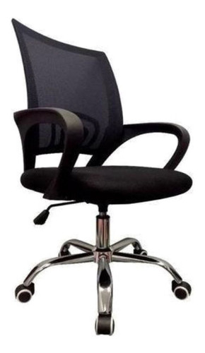 Imagen 2 de 2 de Silla de escritorio Lumax Ezri mesh negra con tapizado de mesh