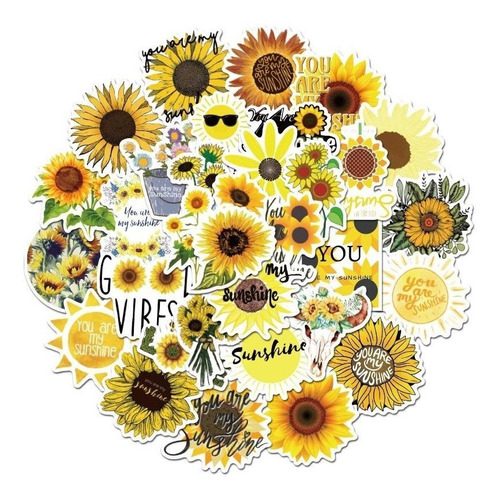 Set Sticker Girasoles Decorativo Stickers Skateboard Pegatin