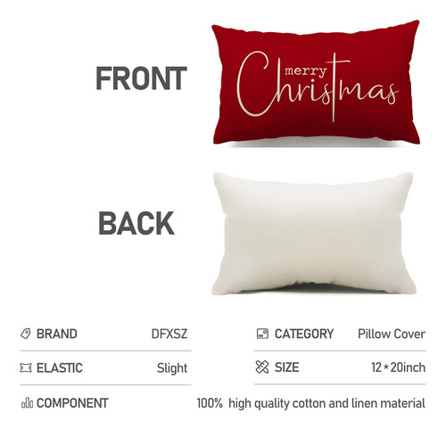Juego De 2 Fundas De Almohada Navideñas 30 X 50 Cm