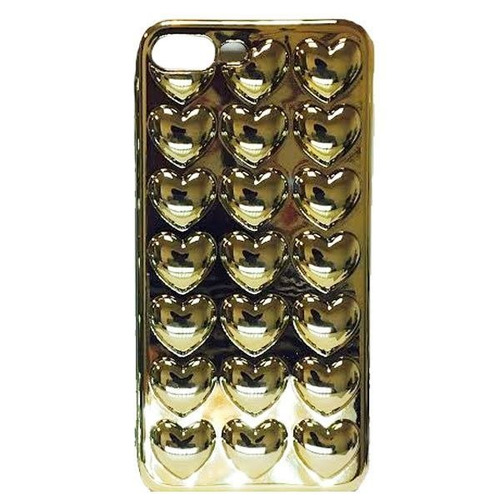 Protector Funda iPhone 8 Plus 7 Plus Corazones Dorados