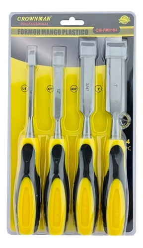 Juego Formones De Golpe Madera 4 Piezas Crownman Cm-fm3104