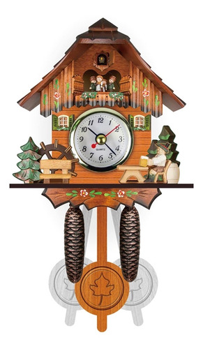 Imagen 9 de 10 de Reloj De Pared De Madera Antigua De Cuco De Pájaro, Campana