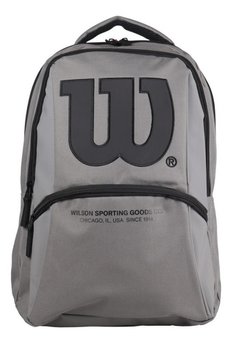 Mochila Wilson de poliéster, color gris