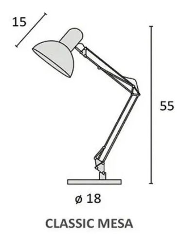 Imagen 2 de 6 de Lampara Escritorio Mesa Classic Doble Brazo E27 Apto Led