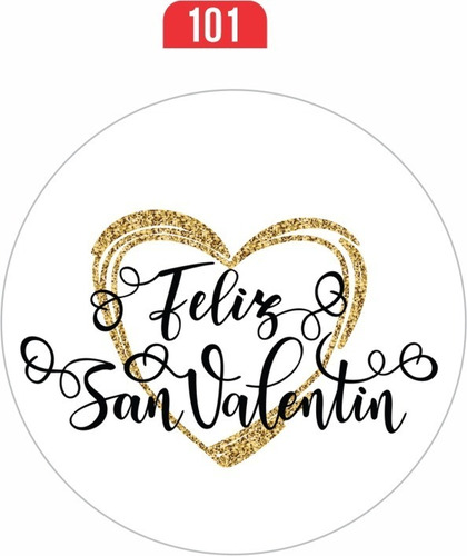 Stickers Autoadhesivos  San Valentin  4 X 4cm 100 U