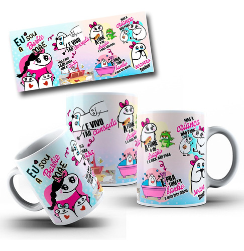Arte Caneca Flork Barbie Mãe Av027