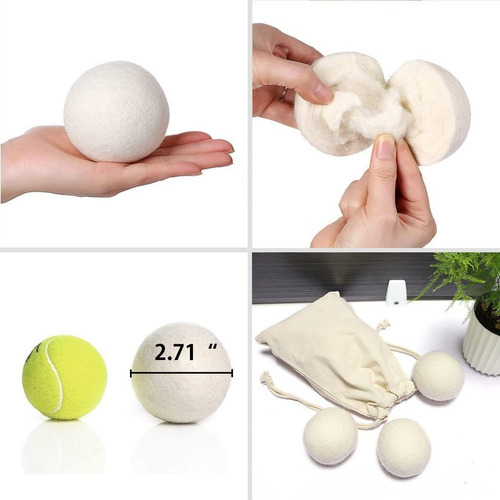 Imagen 6 de 9 de Paquete De 6 Bolas De Lana Orgánica Natural Hipoalergénico