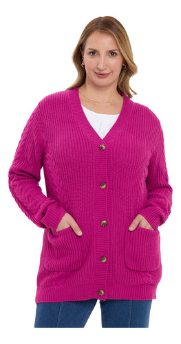 Sweater Mujer Tapado Magenta Fashion's Park