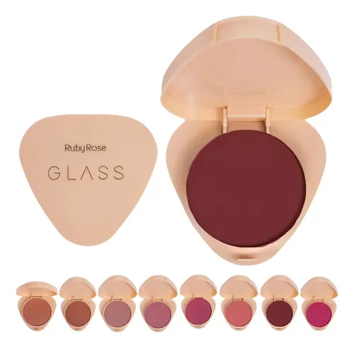 Blush Compacto Ruby Rose Linha Glass Natural E Aveludado Tom Da Maquiagem Gb70